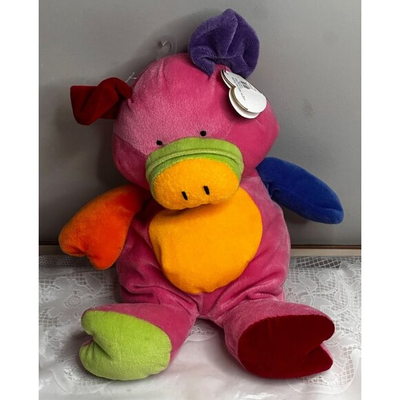 Ty Other - Ty Baby Little Piggy Plush Stuffed Toy Color Block Baby Pluffies Body Gift 10"